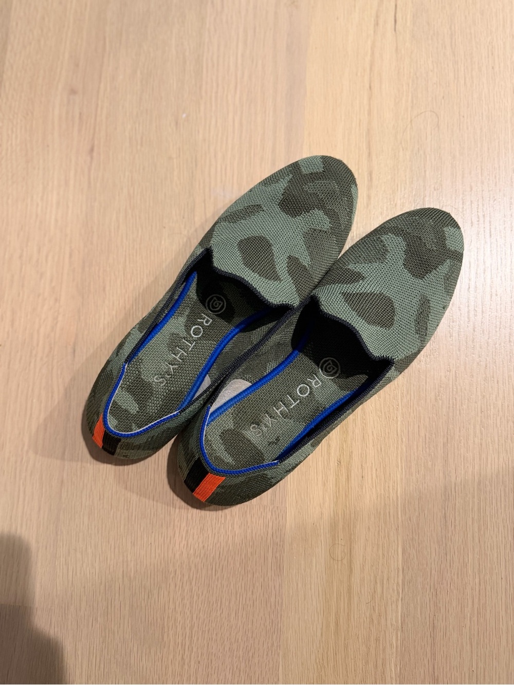 Rothy's Green Camo Loafer Slip-On Shoes